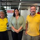 Núria Gil, flanquejada per Cristina Pena i Pere Sánchez. - SUBDELEGACIÓ DE GOVERN