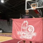 Atoumane Diagne, ahir en la presentació com a jugador de l’Hiopos Lleida. - JAVI ENJUANES