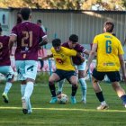 Una acció del partit que l’Atlètic Lleida va jugar ahir davant de l’Ebro. - ATLÈTIC LLEIDA