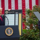 El president dels EUA, Donald Trump, anunciant els aranzels “recíprocs”. - EUROPA PRESS