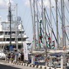 Un dels vaixells de la flotilla al port de Barcelona. - EFE