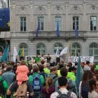 Desenes d’agricultors van protestar ahir a Brussel·les. - ACN