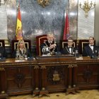 Álvaro García Ortiz, Isabel Perelló, Felip VI i Félix Bolaños en l’acte d’obertura de l’Any Judicial. - EFE