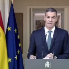 la comparecencia del presidente del Gobierno, Pedro Sánchez, este lunes en el Palacio de la Moncloa para anunciar nueve medidas contra Israel ante el "genocidio" en Gaza.