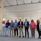 Representants institucionals de la Fira i de l’UTE que fa el pavelló van visitar ahir les obres. - AMADO FORROLLA