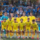 L’onze inicial del Lleida dissabte passat davant del Can Vidalet. - PAU PASCUAL