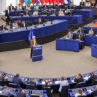 Von der Leyen, durant el seu discurs sobre l’estat de la UE a Estrasburg. - EUROPA PRESS