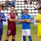 Satoca, Putxi, Òscar Rubio i Sasha, ahir en la presentació de les noves equipacions. - GERARD HOYAS