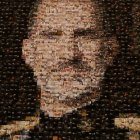 El mosaic amb fotos de l'1-O de Felip VI penjat a la sala de plens de l'ajuntament de Girona.