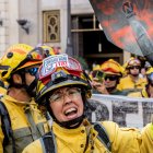 Una protesta de bomberos forestales en Madrid en una imagen de archivo.