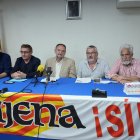 Un moment de la roda de premsa de la plataforma 'Sixena si!' .