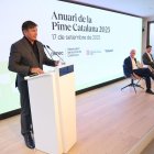 El president de Pimec, Antoni Cañete, ahir en la presentació de l’Anuari de la patronal. - PIMEC