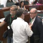 El president i el gerent d’Acatcor, després de la comissió parlamentària. - PARLAMENT