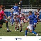 Una imatge del partit del Lleida aquest diumenge.