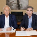 La firma del conveni entre la Fundació La Caixa i la UdL. - UDL