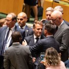 Macron va reconèixer ahir l’Estat palestí en el marc de la 80 assemblea general de l’ONU. - EFE