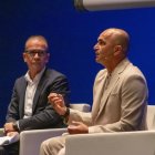 Robert Martínez, durant la seua intervenció al costat d’Eduard Pons. - JUDIT RODÀ
