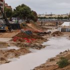 Desbordament del barranc de la Saleta, a Aldaia (València), com a conseqüència de les pluges. - ACN