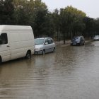 Una calle de Amposta afectada por el temporal.