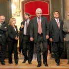 Els aleshores líders dels partits i el president Maragall després de l’aprovació de l’Estatut. - EFE