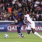 Lamine Yamal i Nuno Mendes van mantenir una pugna constant durant tot el partit. - EUROPA PRESS