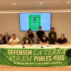 La presentació de la manifestació, ahir a Lleida. - M. CODINAS