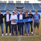 El consell social del Lleida CF, aquest dimecres, amb l'adjunt a la presidència del club, Marc Torres.