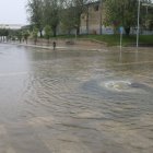 Carrers d'Amposta durant el temporal de finals de setembre.