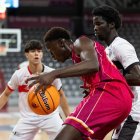 Ibou Dabo, el més destacat dels lleidatans amb 17 punts, posteja en una acció ofensiva. - JAVI ENJUANES