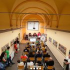 Imatge de la inauguració de l’exposició a la biblioteca. - BOMBERS