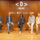 Els representants de les entitats organitzadores del cicle, ahir a l’Espai Orfeó. - PAU PASCUAL