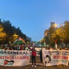 Manifestants a Lleida a favor de Palestina.