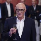 El president de Banc Sabadell, Josep Oliu, celebra el fracàs de l’opa en la Llotja de Mar. - EUROPA PRESS