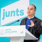 El secretari general de Junts, durant la seua intervenció en un acte amb alcaldes. - ACN