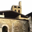 El campanar de la Col·legiata de Sant Pere d’Àger, que tornarà a tocar els quarts.