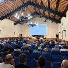 Assemblea del Canal d’Urgell en què es va presentar el projecte de modernització als regants. - ACN