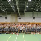 El club lleidatà va presentar ahir els jugadors dels onze equips que té en competició. - AMADO FORROLLA