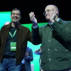 Juanma Moreno i Miguel Tellado a Sevilla. - EUROPA PRESS