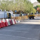 Les obres per reforçar la línia elèctrica. - J. GÓMEZ