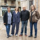 Jéssica Albiach (segona per l’esquerra), ahir en la visita a Lleida. - PAU PASCUAL PRAT