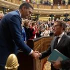 Pedro Sánchez, rebent fa dos anys la felicitació de Feijóo per la investidura. - EUROPA PRESS