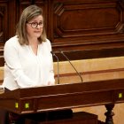 La Síndica d'Aran, Maria Vergés, compareixent al ple del Parlament.