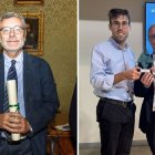 Xavier Matias-Guiu (esq.) i Moisés Mira (dr.) amb Dídac Florensa.
