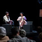 Prieto (esq.), directora del Tàpies i comissària de la mostra, durant la inauguració a Mèxic. - CENTRE CULTURAL D’ESPANYA MÈXIC