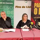 Carol Aixut, Jaume Gardeñes, Raquel Serret, Josep Maria Pijuan i Néstor Serra van fer el balanç d’UP de l’any agrari. - SEGRE