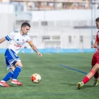 Guillem Porta, en una acció d’un partit amb el Mollerussa. - JOSEP M. RIBES