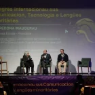 Taula inaugural del congrés de comunicació a Vielha.