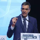 El president del Govern espanyol, Pedro Sánchez, durant un acte aquest dilluns a Madrid. - EFE