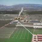 Recreació de Pobles Vius de la planta de biogàs de la Sentiu i de la distància fins a una granja existent.