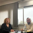 Xavi Palau, líder del PP, i Montse Martí, presidenta de La Torxa, ahir - PP